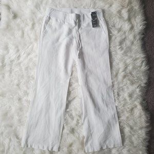 Soho White  wide Leg Linen Pants Large